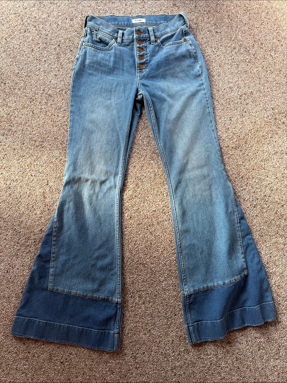 Wrangler Two-Tone Flare Jeans